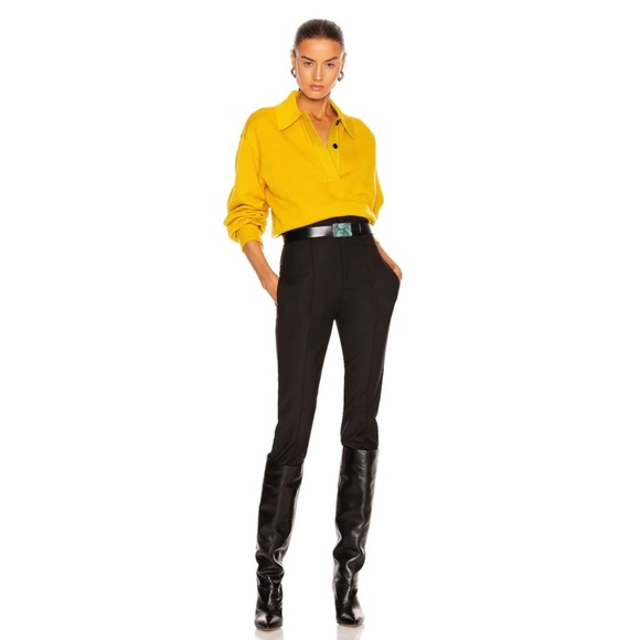 ISABEL MARANT • Yellow Heron Polo Neck Wool-Blend Long Sleeve Pullover Sweater - Picture 16 of 16